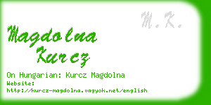 magdolna kurcz business card